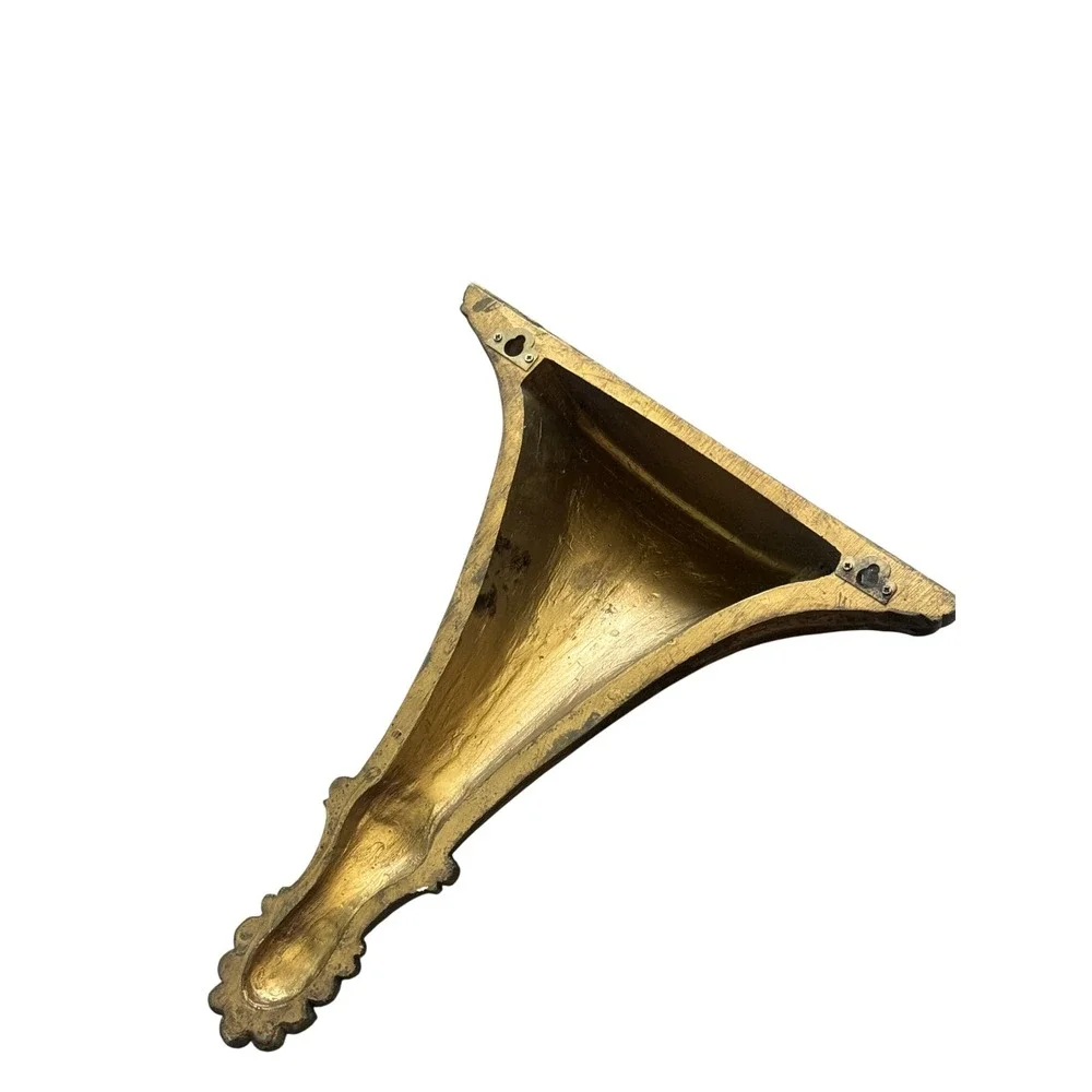 Vintage Gold Fluted Trumpet Wall Corbel Shelf Decorative Architectural Sconce
